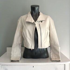 Cropped leather jacket